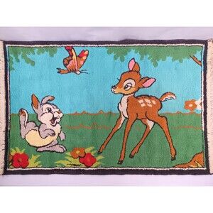 Vintage Disney Disney Bambi Rug or Tapestry Wall Decoration